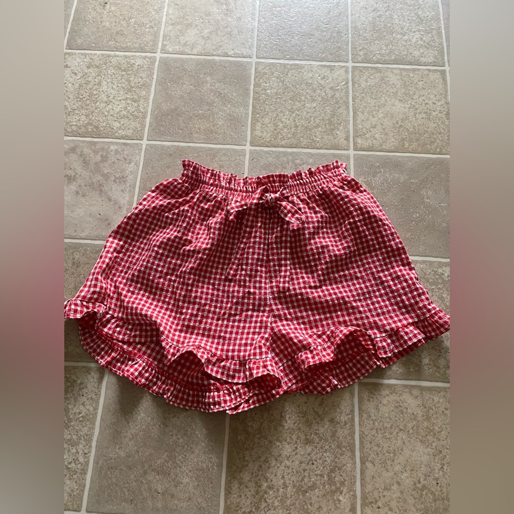 Sienna Sky Red Checkered Gingham Shorts size M